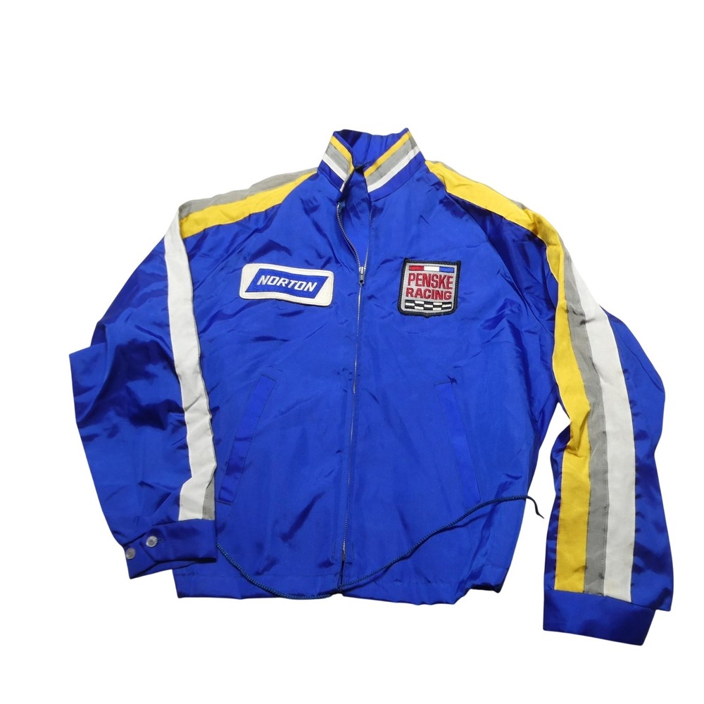 Vintage Penske Racing Team Jacket Mens Large Blue IndyCar Swingster Norton